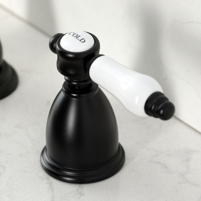 Kingston Heirloom KB1790BPLLS - Bel-Air Double-Handle Widespread Kitchen Faucet, Matte Black