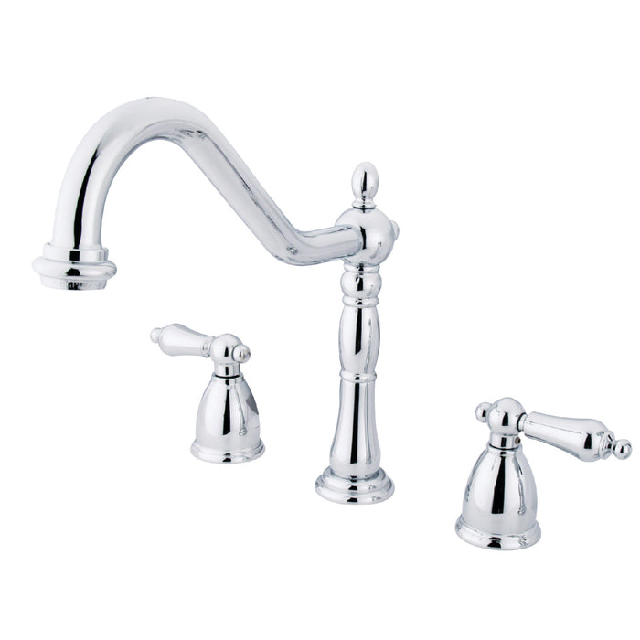 Kingston Heirloom KB1791ALLS - Heritage Double-Handle 3-Hole Widespread Kitchen Faucet, Polished Chrome