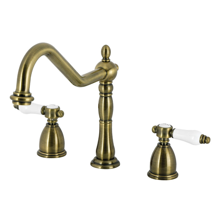 Kingston Heirloom KB1793BPLLS - Bel-Air Double-Handle Widespread Kitchen Faucet, Antique Brass