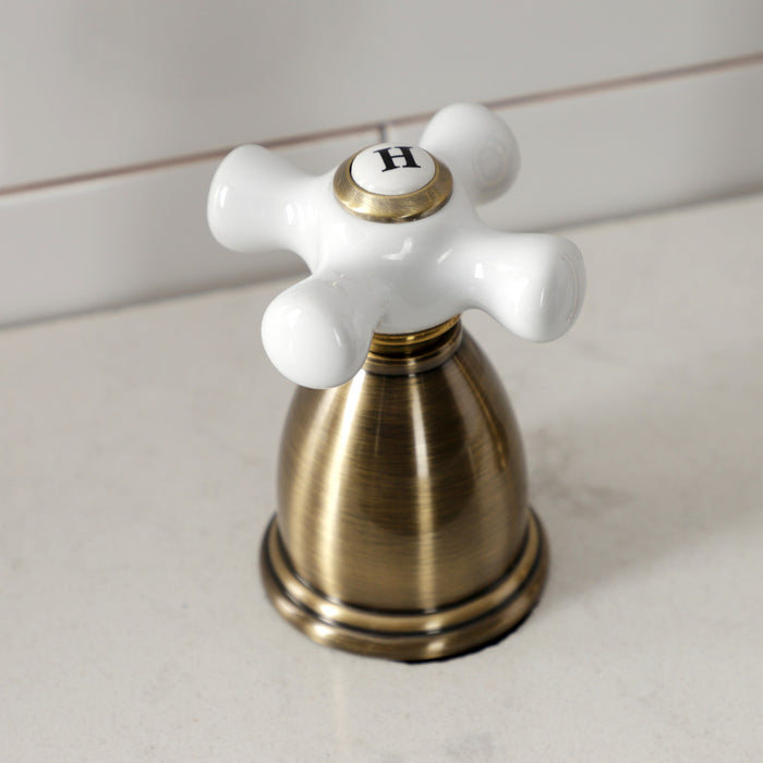 Heritage KB1793PXLS Double-Handle 3-Hole Widespread Kitchen Faucet, Antique Brass