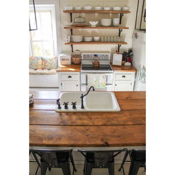 Kingston Heirloom KB1795AXBS - Heritage Double-Handle 4-Hole Widespread Kitchen Faucet with Brass Sprayer, Oil Rubbed Bronze