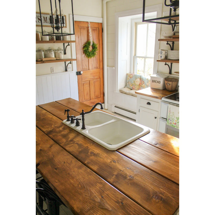 Kingston Heirloom KB1795AXBS - Heritage Double-Handle 4-Hole Widespread Kitchen Faucet with Brass Sprayer, Oil Rubbed Bronze