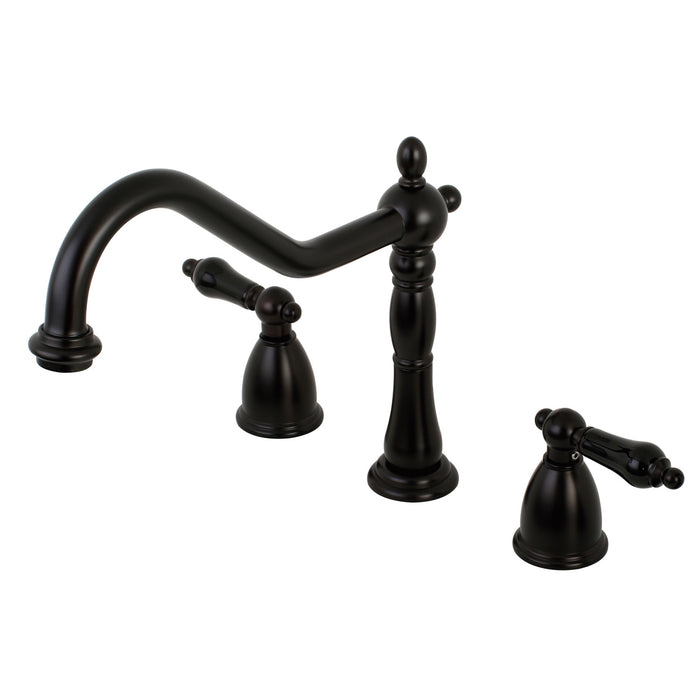 Kingston Heirloom KB1795PKLLS - Duchess Double-Handle 3-Hole Widespread Kitchen Faucet, Oil Rubbed Bronze