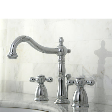 KINGSTON BRASS French Country Widespread Bathroom Faucet - 6.5 Inch Polished Chrome Lavatory Faucet - View #5
