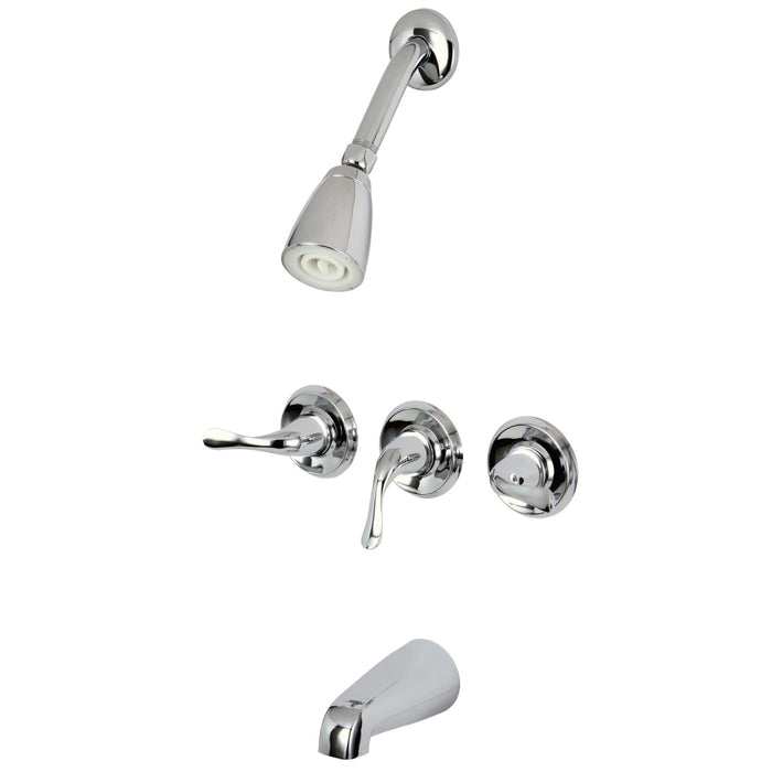 Kingston Tulare KB2231YL - Yosemite Triple-Handle Tub and Shower Faucet, Polished Chrome