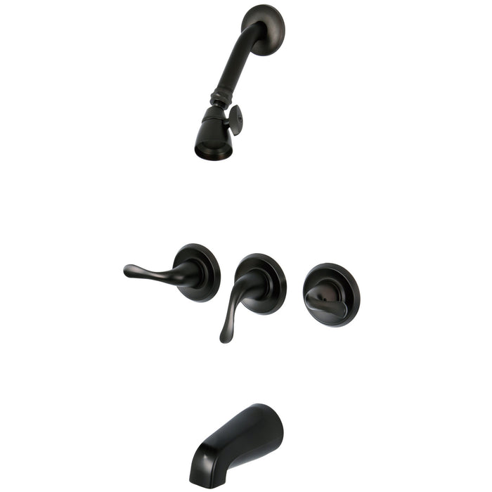 Kingston Tulare KB2235YL - Yosemite Triple-Handle Tub and Shower Faucet, Oil Rubbed Bronze