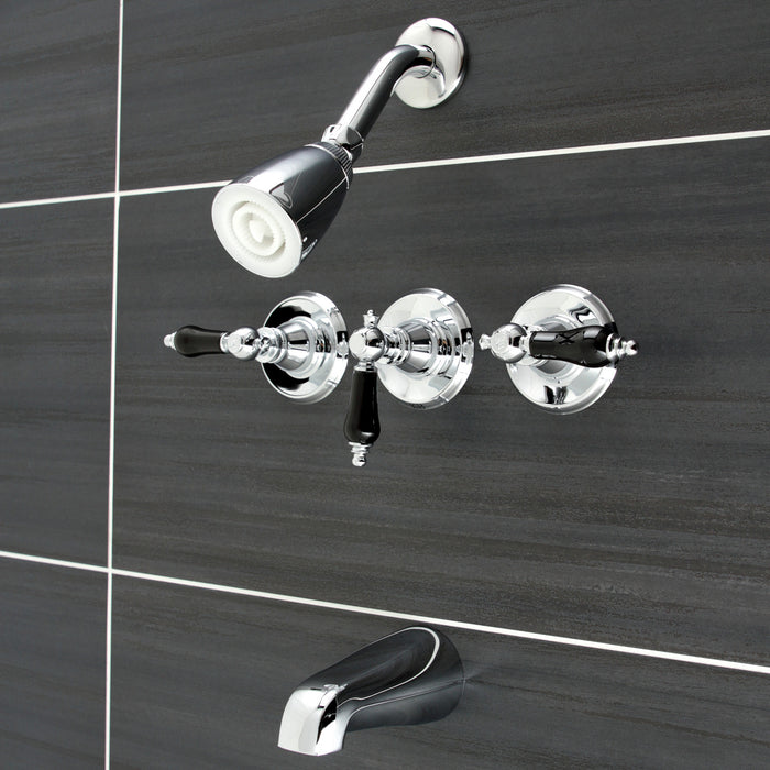 Kingston Heirloom KB231AKL - Duchess Triple-Handle Tub and Shower Faucet, Polished Chrome