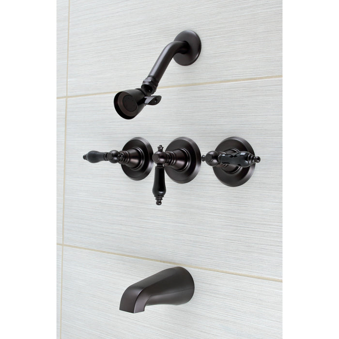 Kingston Heirloom KB235AKL - Duchess Triple-Handle Tub and Shower Faucet, Oil Rubbed Bronze