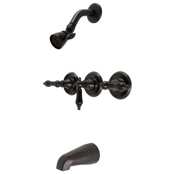 Kingston Heirloom KB235AKL - Duchess Triple-Handle Tub and Shower Faucet, Oil Rubbed Bronze