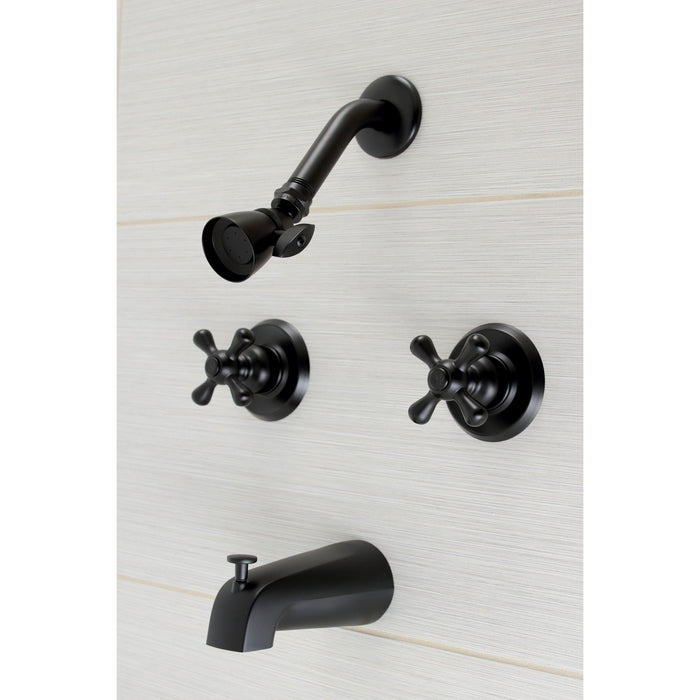 Kingston Heirloom KB240AX - Victorian Double-Handle Tub and Shower Faucet, Matte Black