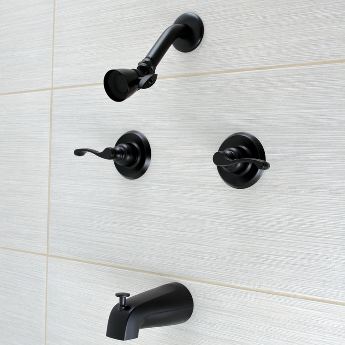 Kingston Tulare KB240FL - Royal Double-Handle Tub and Shower Faucet, Matte Black