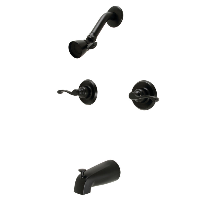 Kingston Tulare KB240FL - Royal Double-Handle Tub and Shower Faucet, Matte Black