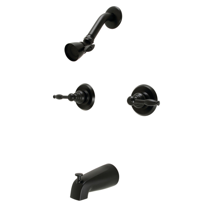 Kingston Heirloom KB240KL - Knight Double-Handle Tub and Shower Faucet, Matte Black