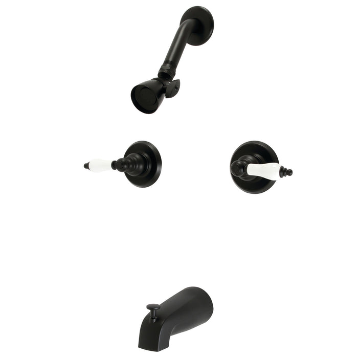 Kingston Heirloom KB240PL - Victorian Double-Handle Tub and Shower Faucet, Matte Black