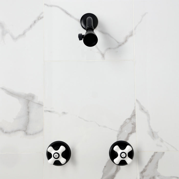 Kingston Heirloom KB240PXSO - Victorian Double-Handle Shower Faucet, Matte Black