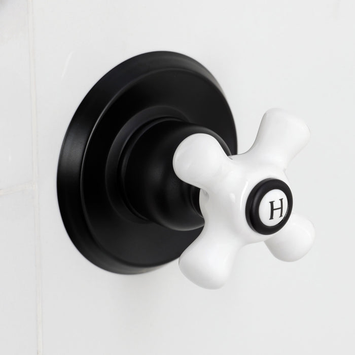 Kingston Heirloom KB240PXSO - Victorian Double-Handle Shower Faucet, Matte Black