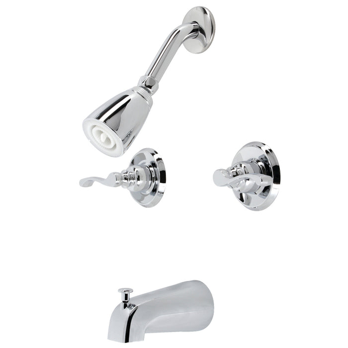 Kingston Tulare KB241FL - Royal Double-Handle Tub and Shower Faucet, Polished Chrome