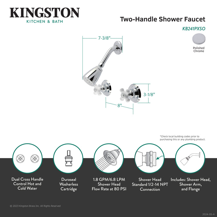 Victorian KB241PXSO Double-Handle Shower Faucet, Polished Chrome