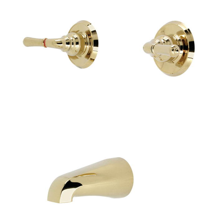 Kingston Magellan KB242TO Double-Handle Tub Faucet, Polished Brass