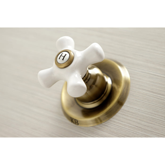Kingston Heirloom KB243PXAB - Victorian Double-Handle Tub and Shower Faucet, Antique Brass
