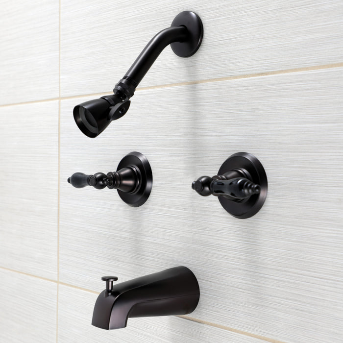 Kingston Heirloom KB245AKL - Duchess Double-Handle Tub and Shower Faucet, Oil Rubbed Bronze