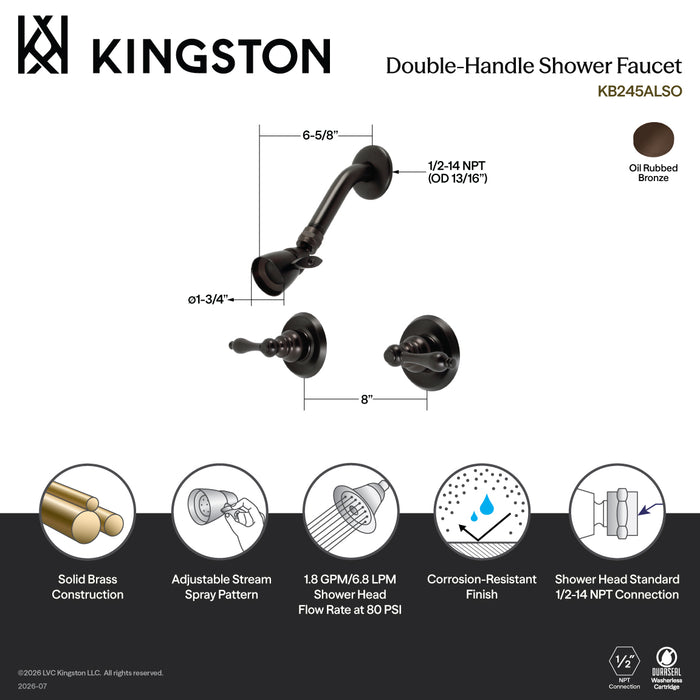 Kingston Heirloom KB245ALSO - Victorian Double-Handle Shower Faucet, Oil Rubbed Bronze