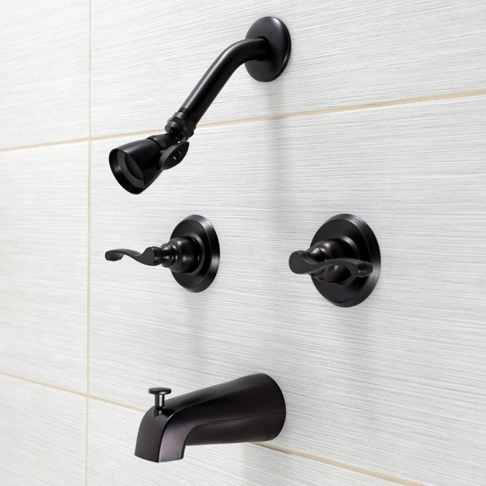 Kingston Tulare KB245FL - Royal Double-Handle Tub and Shower Faucet, Oil Rubbed Bronze
