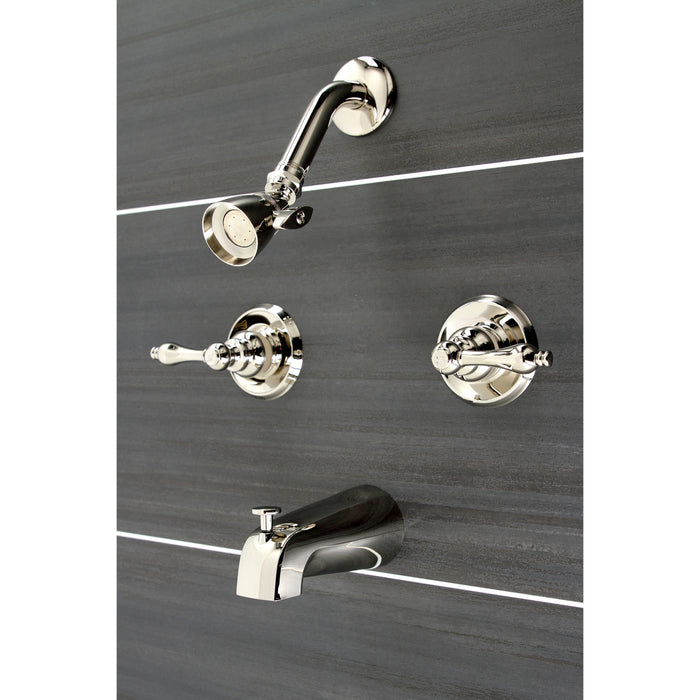 Kingston Heirloom KB246ALPN - Victorian Double-Handle Tub and Shower Faucet, Polished Nickel