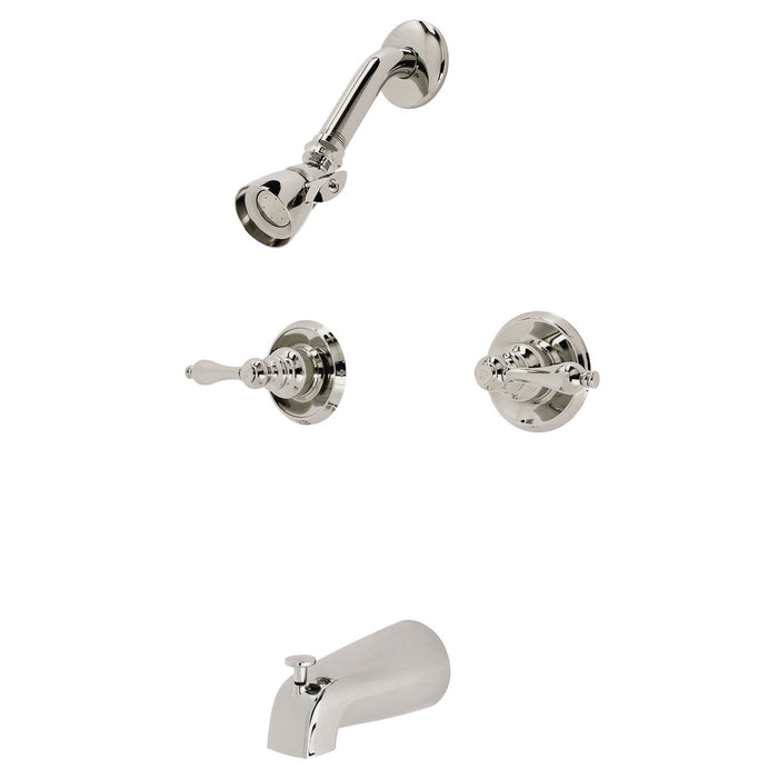 Kingston Heirloom KB246ALPN - Victorian Double-Handle Tub and Shower Faucet, Polished Nickel