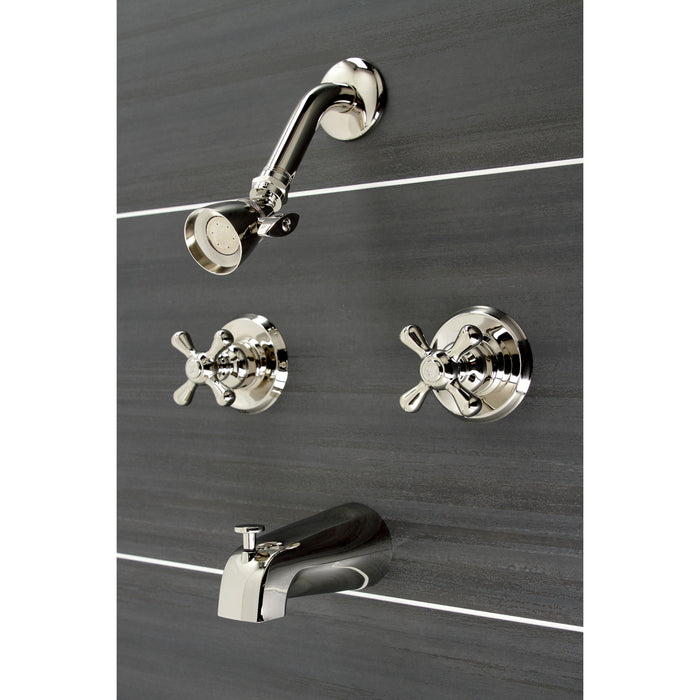 Kingston Heirloom KB246AXPN - Victorian Double-Handle Tub and Shower Faucet, Polished Nickel