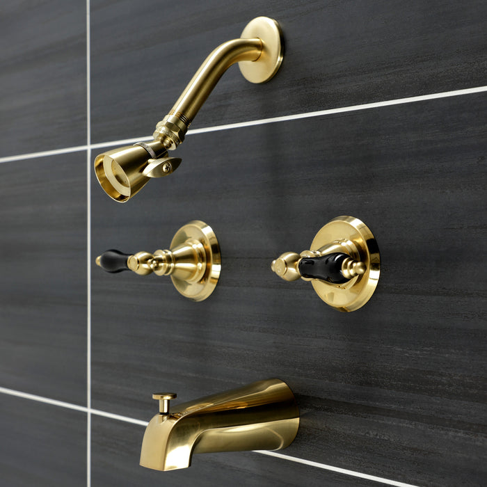 Kingston Heirloom KB247AKL - Duchess Double-Handle Tub and Shower Faucet, Brushed Brass