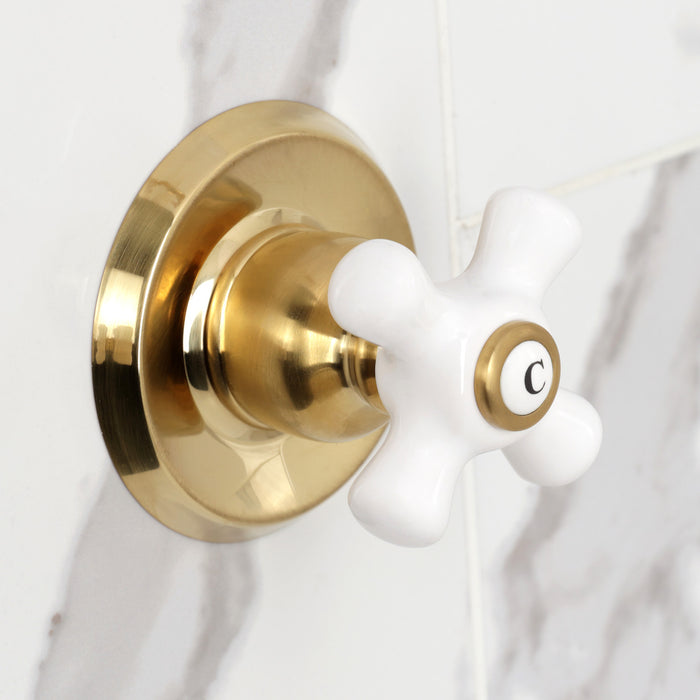Kingston Heirloom KB247PXSO - Victorian Double-Handle Shower Faucet, Brushed Brass