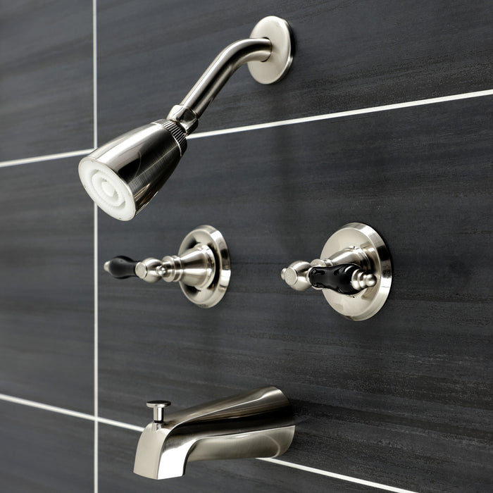 Kingston Heirloom KB248AKL - Duchess Double-Handle Tub and Shower Faucet, Brushed Nickel