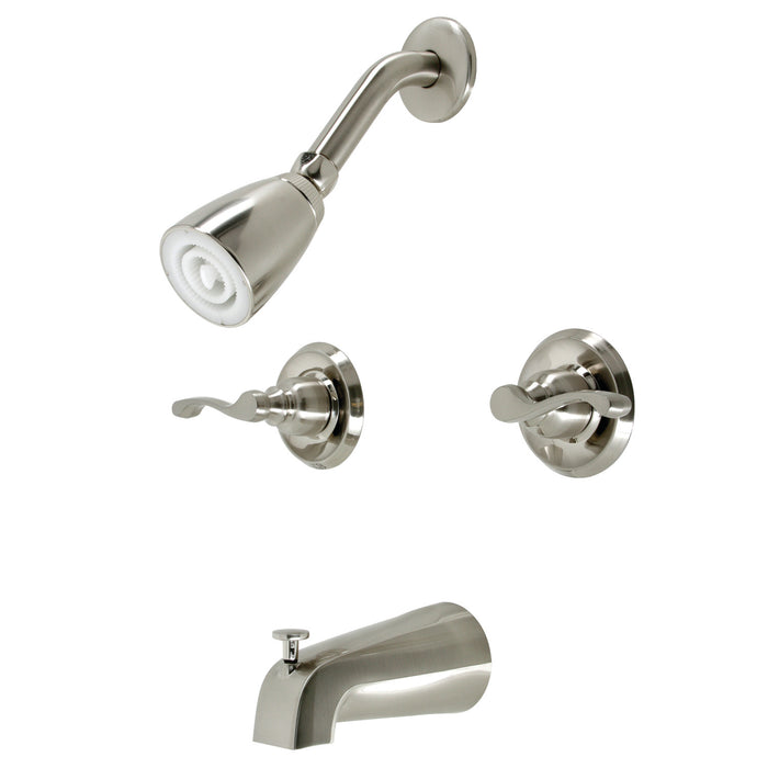 Kingston Tulare KB248FL - Royal Double-Handle Tub and Shower Faucet, Brushed Nickel