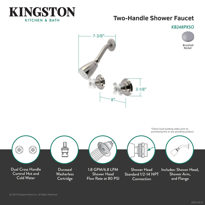 Victorian KB248PXSO Double-Handle Shower Faucet, Brushed Nickel