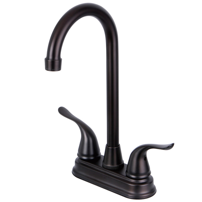 Kingston Tulare KB2495YL - Yosemite Two-Handle 2-Hole Deck Mount Bar Faucet, Oil Rubbed Bronze
