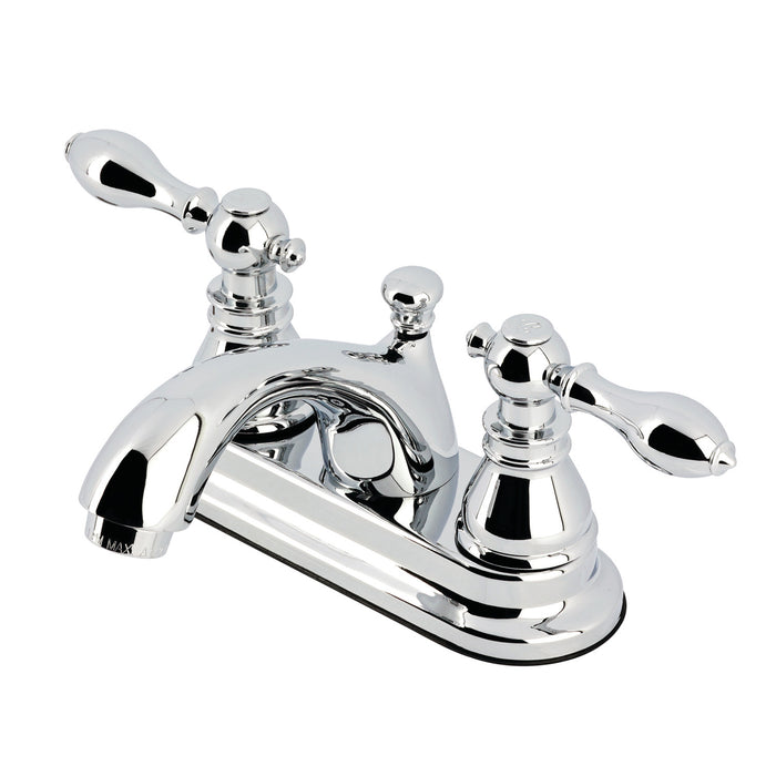 American Classic KB2601ACL Two-Handle 3-Hole Deck Mount 4" Centerset Bathroom Faucet with Plastic Pop-Up, Polished Chrome