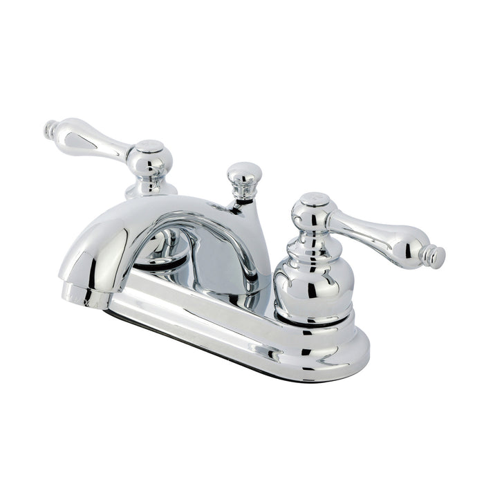 Kingston Heirloom KB2601AL - Vintage Double-Handle 3-Hole Deck Mount 4-Inch Centerset Bathroom Faucet with Pop-Up Drain, Polished Chrome