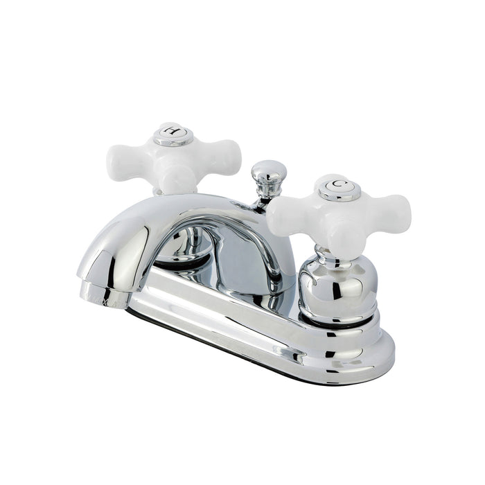 KB2601PX Two-Handle 3-Hole Deck Mount 4" Centerset Bathroom Faucet with Plastic Pop-Up, Polished Chrome