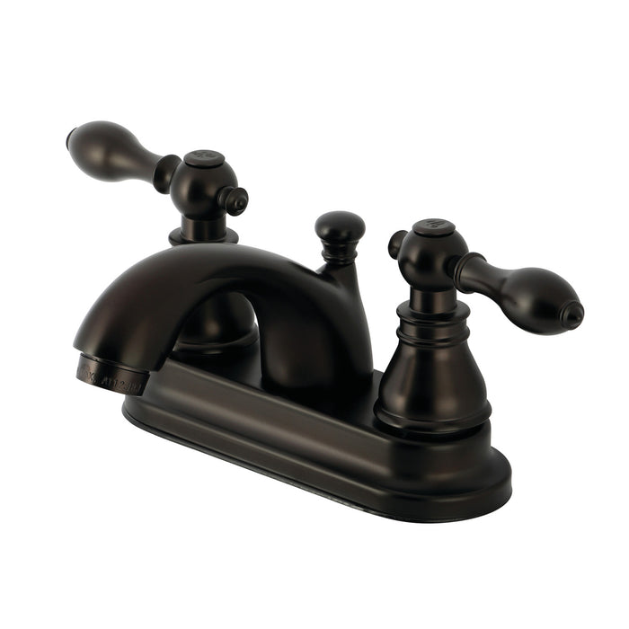 Kingston Heirloom KB2605ACL - American Classic Double-Handle 3-Hole Deck Mount 4-Inch Centerset Bathroom Faucet with Pop-Up Drain, Oil Rubbed Bronze