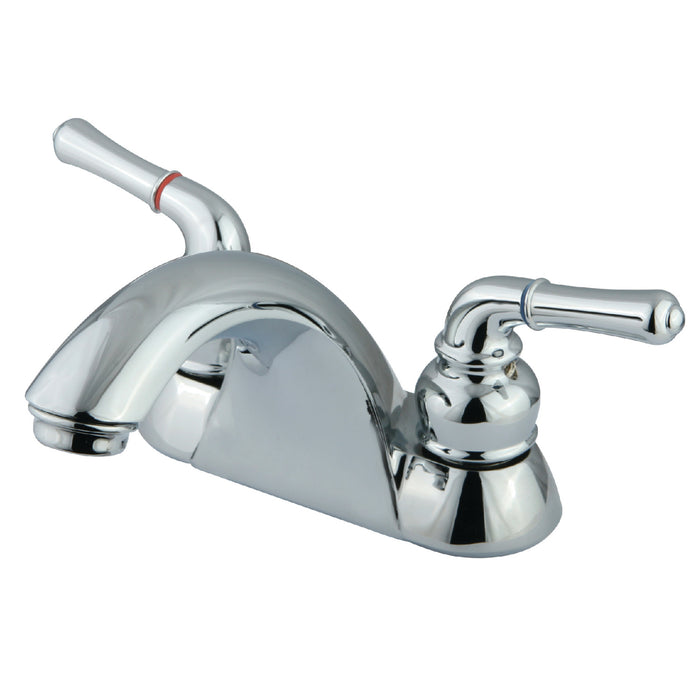 Kingston Heirloom KB2621LP - Naples Double-Handle 3-Hole Deck Mount 4-Inch Centerset Bathroom Faucet, Polished Chrome