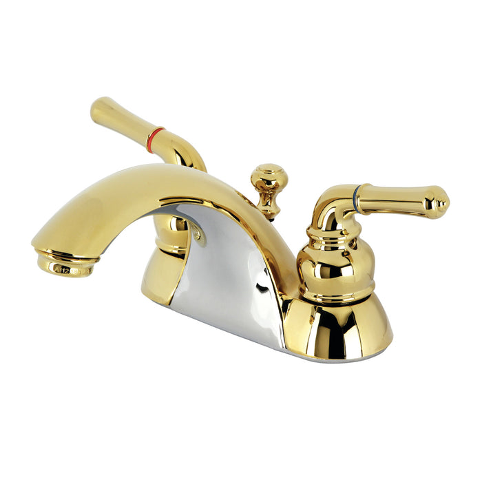 Kingston Tulare KB2622B - Naples Double-Handle 3-Hole Deck Mount 4-Inch Centerset Bathroom Faucet, Polished Brass