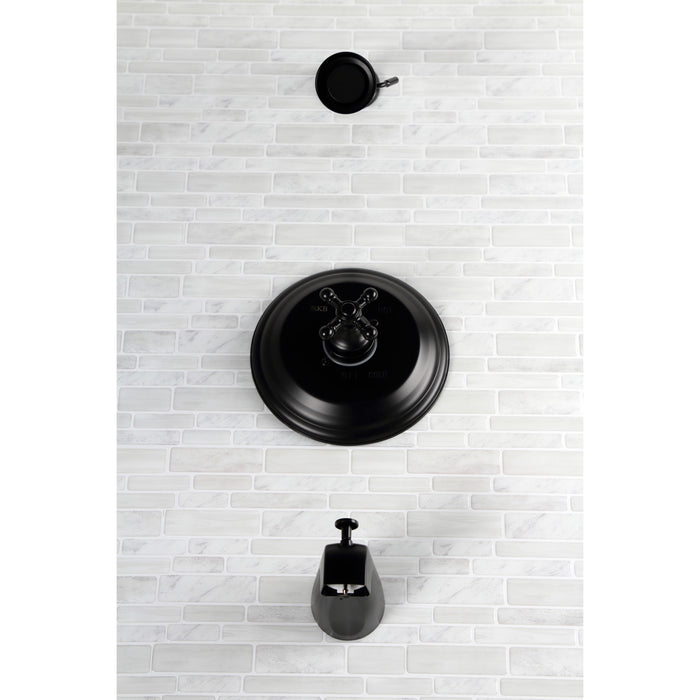 Kingston Heirloom KB2630BX - Metropolitan Single-Handle Pressure Balanced Tub and Shower Faucet, Matte Black
