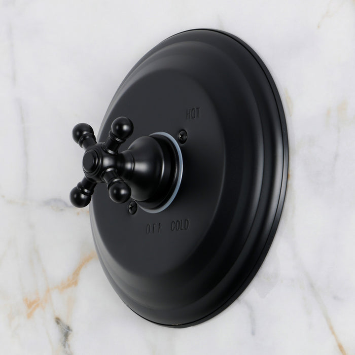 Kingston Metropolitan KB2630BXE Single-Handle Pressure Balanced Shower Valve and Trim Set, Matte Black (Valve Included)