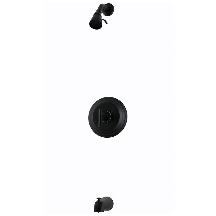Kingston Manhattan KB2630CML Single-Handle Pressure Balanced Tub and Shower Faucet, Matte Black
