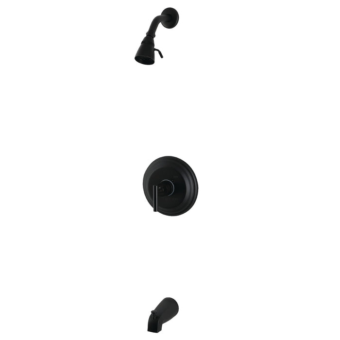 Kingston Manhattan KB2630CML Single-Handle Pressure Balanced Tub and Shower Faucet, Matte Black