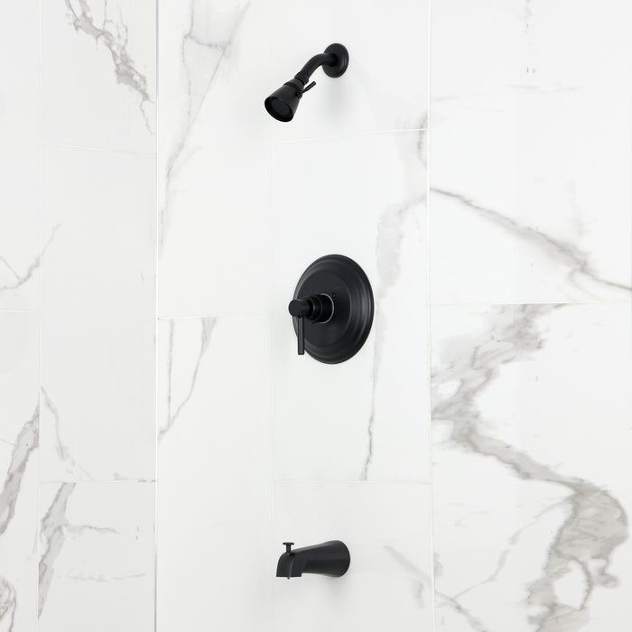 Kingston Tulare KB2630DL - Concord Single-Handle Pressure Balanced Tub and Shower Faucet, Matte Black