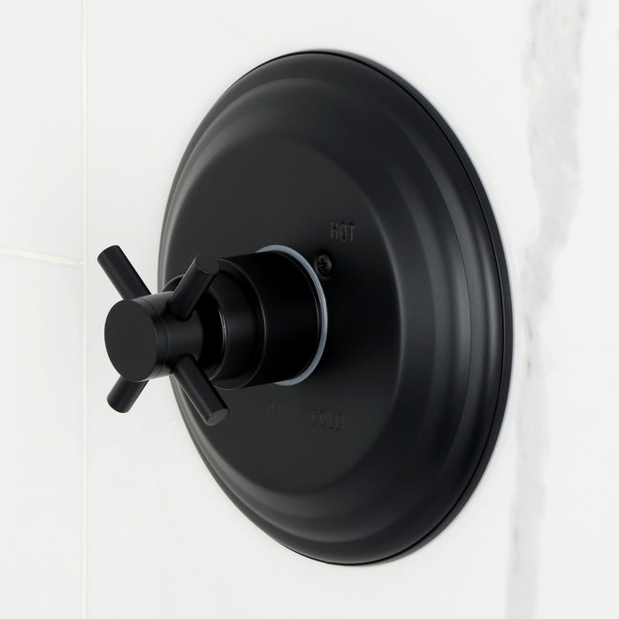 Kingston Tulare KB2630DX - Concord Single-Handle Pressure Balanced Tub and Shower Faucet, Matte Black