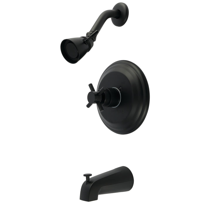 Kingston Tulare KB2630DX - Concord Single-Handle Pressure Balanced Tub and Shower Faucet, Matte Black