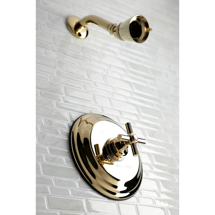 Kingston Tulare KB2632EXSOSingle-Handle Pressure Balanced Shower Faucet, Polished Brass